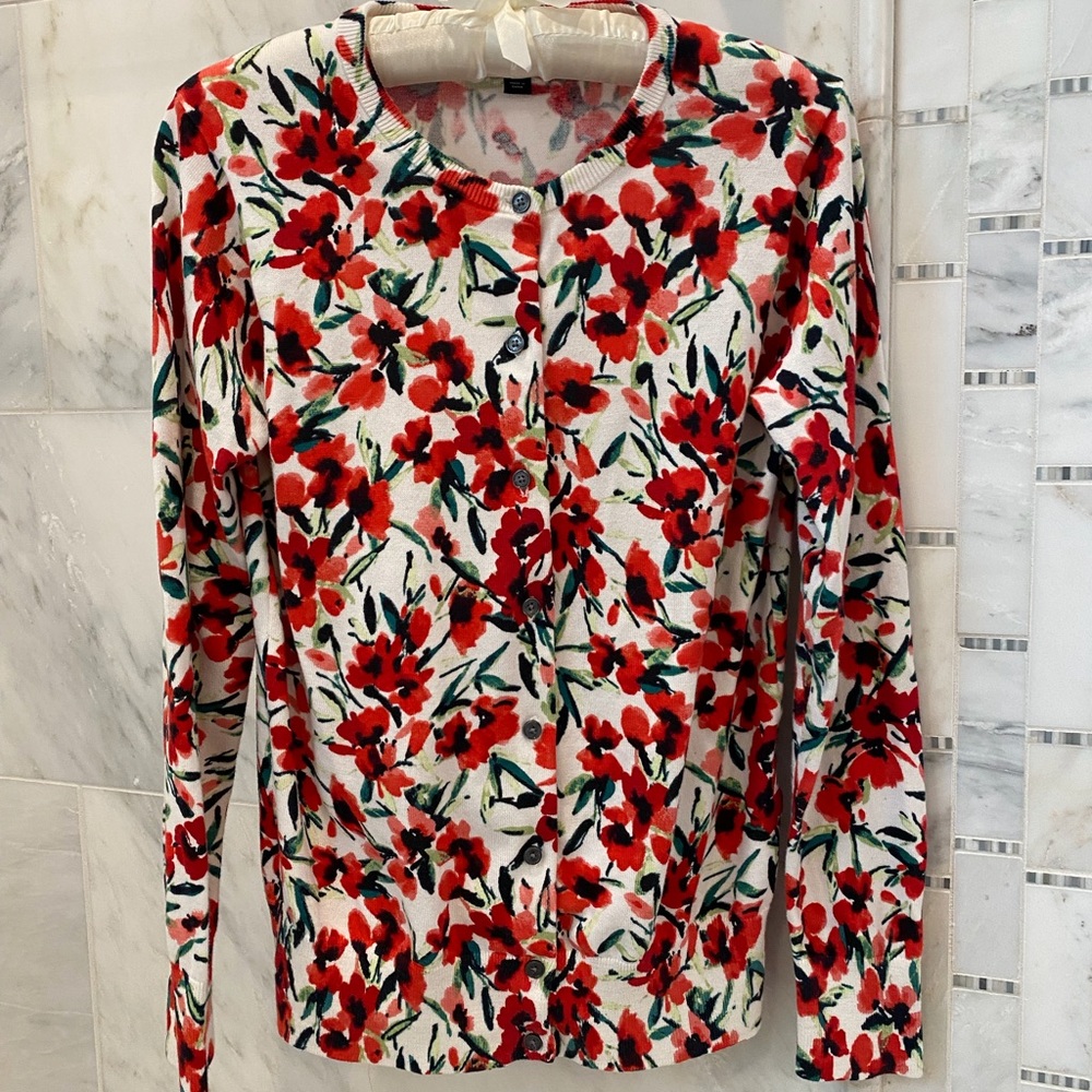 NWOT Springy floral cardigan from Lands’ End